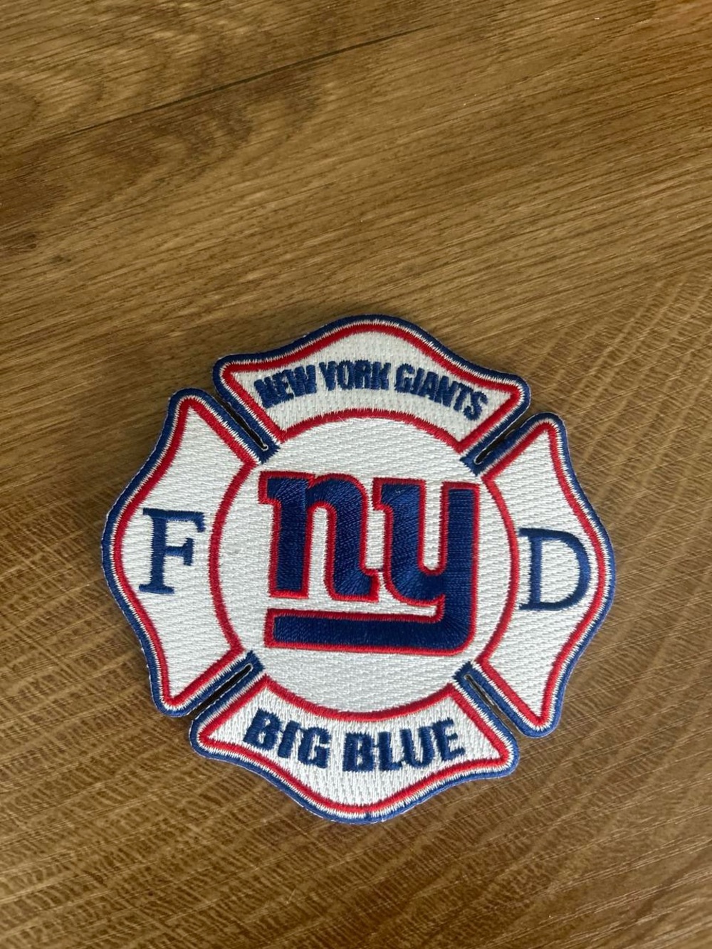 'Big Blue' Embroidered Wall Patch - White & Blue